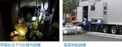 停電状況下の弁操作訓練 電源供給訓練