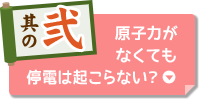 其の弐 原子力がなくても停電は起こらない？