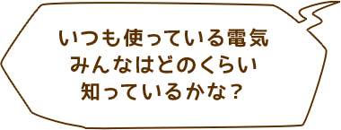 いつも使っている電気みんなはどのくらい知っているかな？