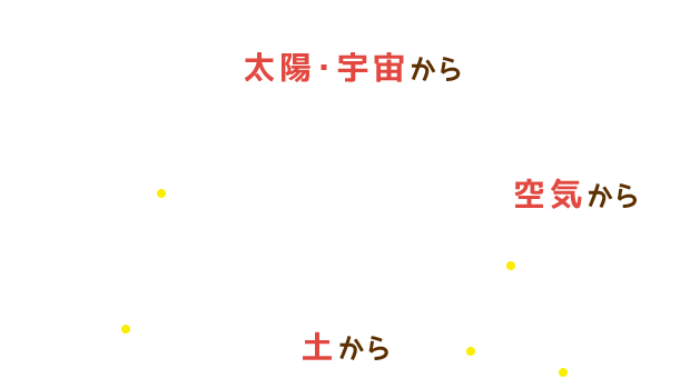 太陽・宇宙から 空気から 土から