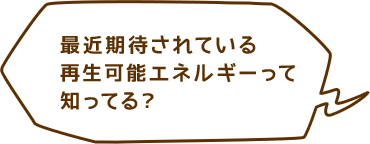 最近期待されている再生可能エネルギーって知ってる？