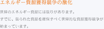 エネルギー資源獲得競争の激化